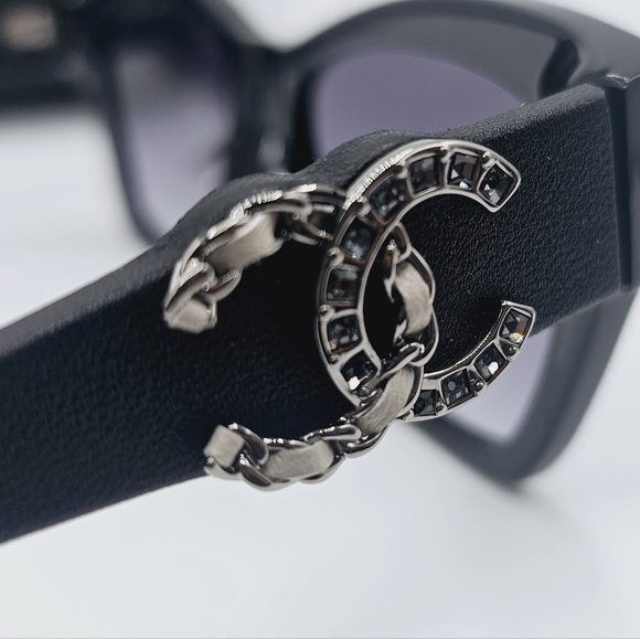 CHANEL SUNGLASSES CAT EYE BLACK CH5456 - Picture 3 of 16